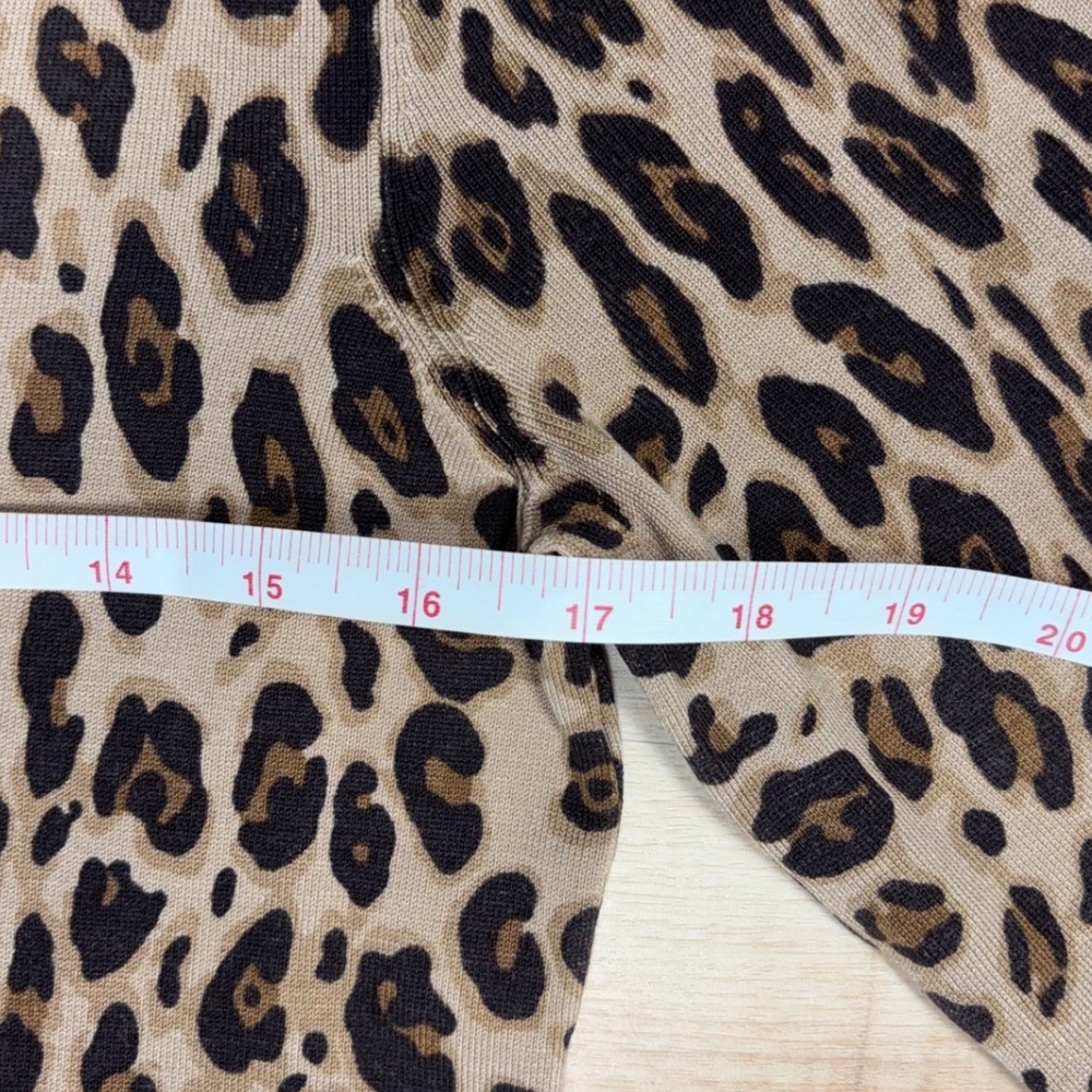 Josephine Chaus Womens Leopard Print Silk Blend Long Sleeve Sweater Java Multi M - Picture 6 of 9